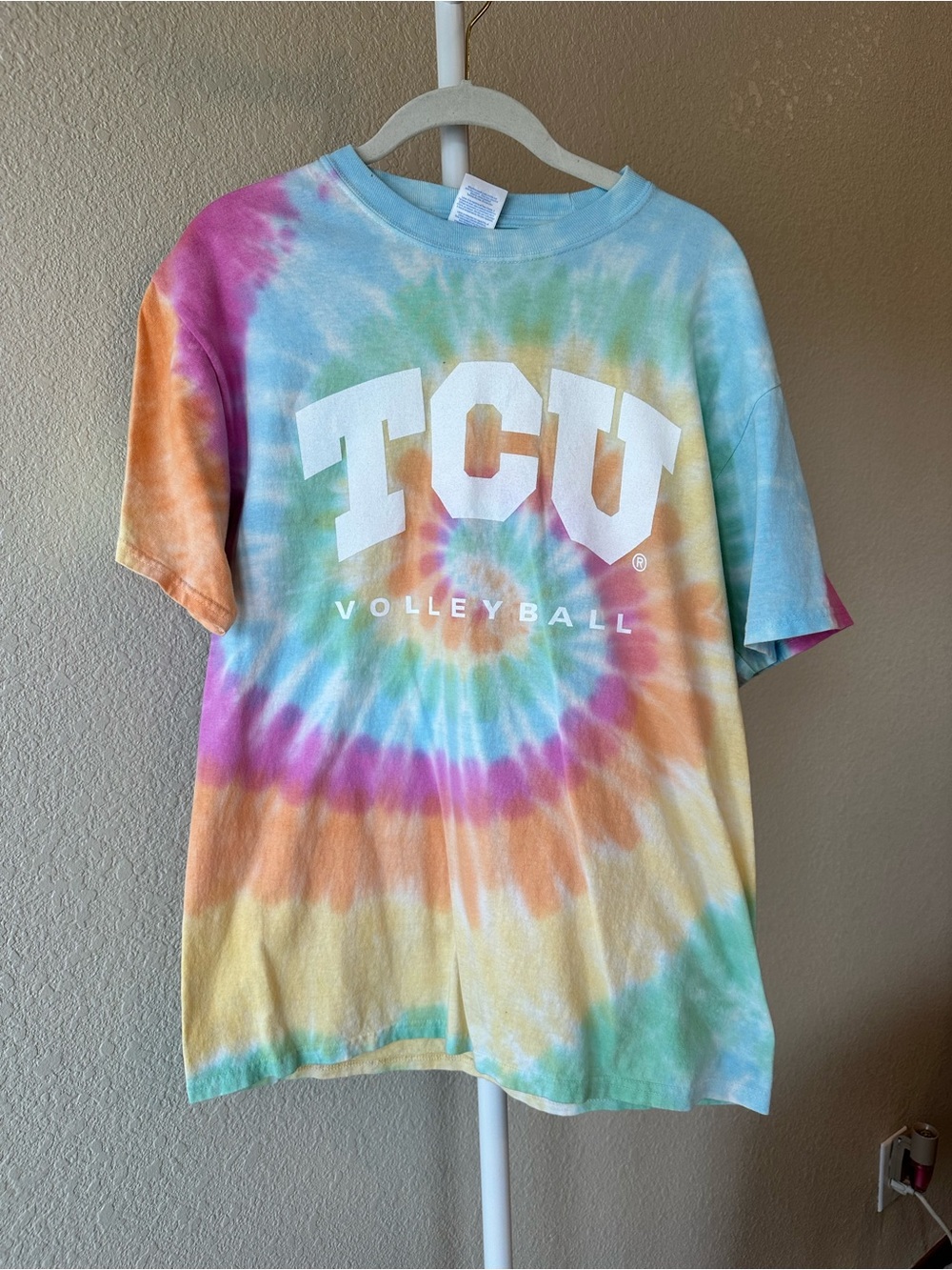 TCU Texas Christian University volleyball tie dye  t shirt size medium